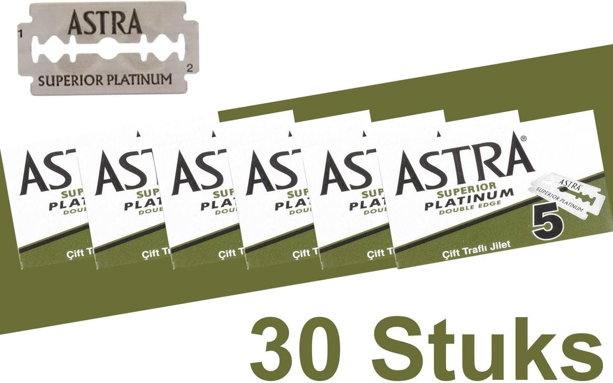 Astra Superior Platinum Scheermesjes - Double Edge Blades - Shavette - Safety Razor Blades - 30 stuks