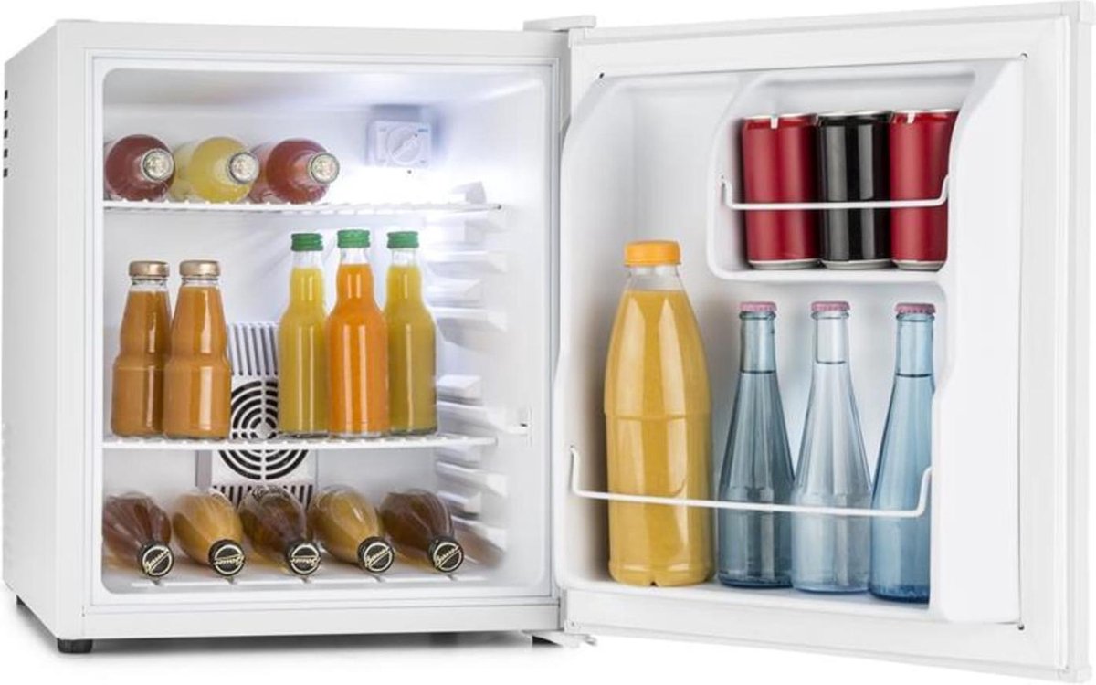 Klarstein MKS-8 Minibar mini koelkast 48 liter  - volledig mat wit materiaal chassis - laag geluidsniveau
