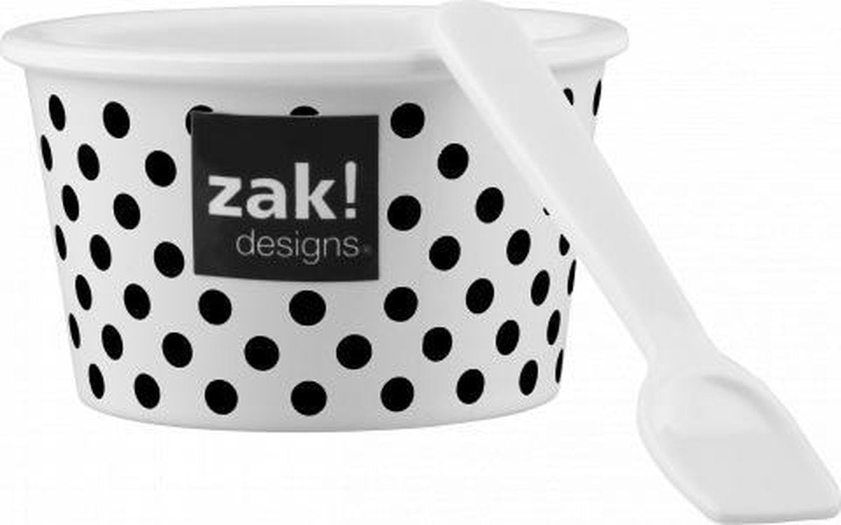 Zak!Designs Dotty Ijsschaaltje - Incl. Lepel - Melamine - Ø 8 x 5