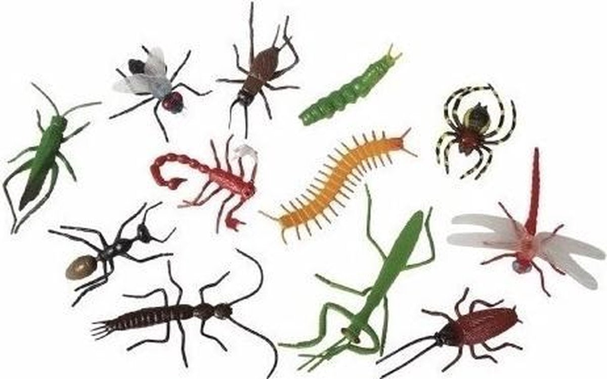 12x Plastic enge halloween beestjes insecten - halloween/insecten/decoratie