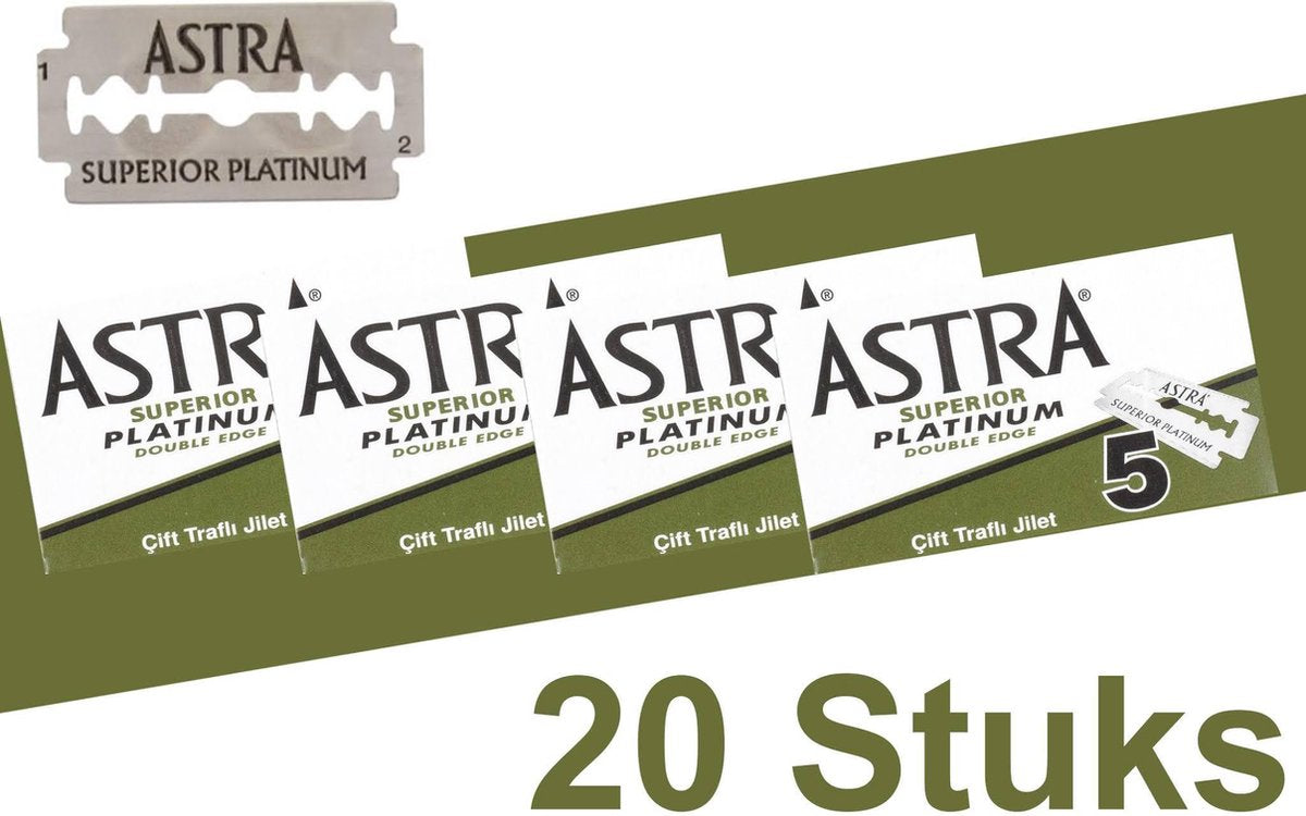 Astra Superior Platinum Scheermesjes - Double Edge Blades - Shavette - Safety Razor Blades - 20 stuks