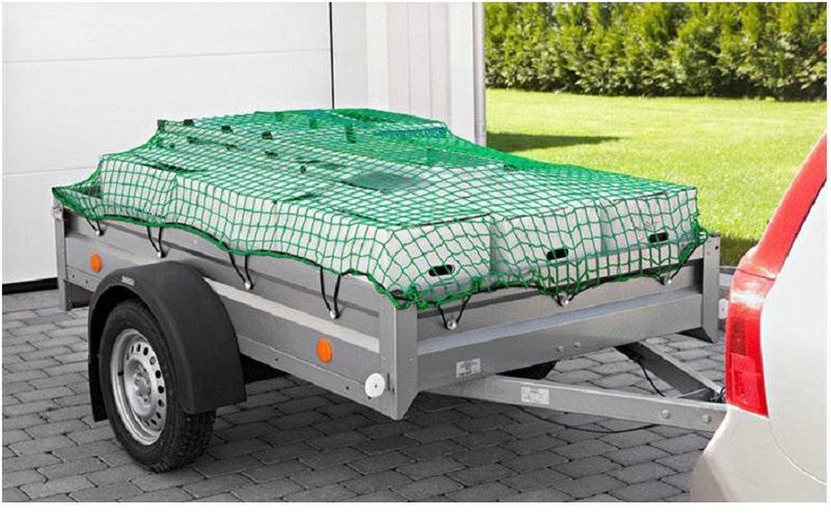 Aanhangernet  – 150x220cm - Zware Kwaliteit Aanhangwagen Net - Afdeknet - Afdekzeil - Aanhangwagennet - Aanhanger Net