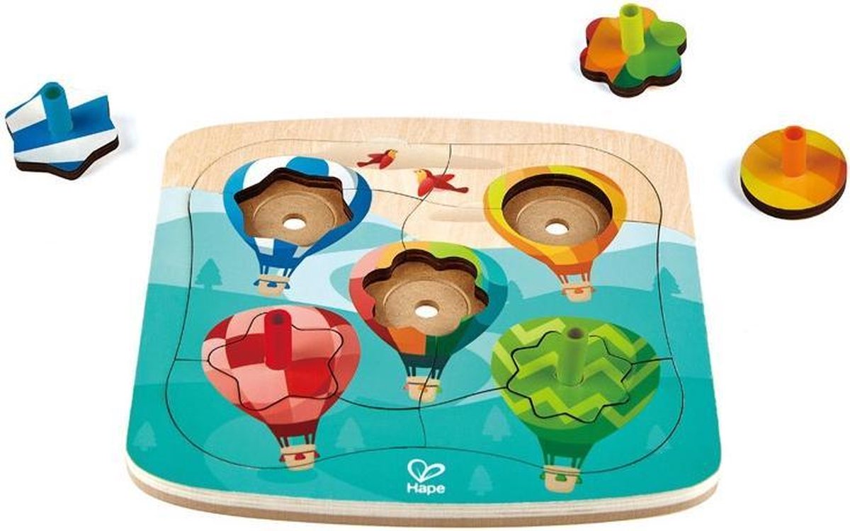 Hape Vormenpuzzel Draaiende Ballonnen Junior Hout 11 Stukjes