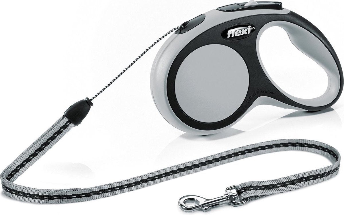 Flexi New Comfort Koord - Hondenriem - Grijs - S - 5 m - (<12 kg)