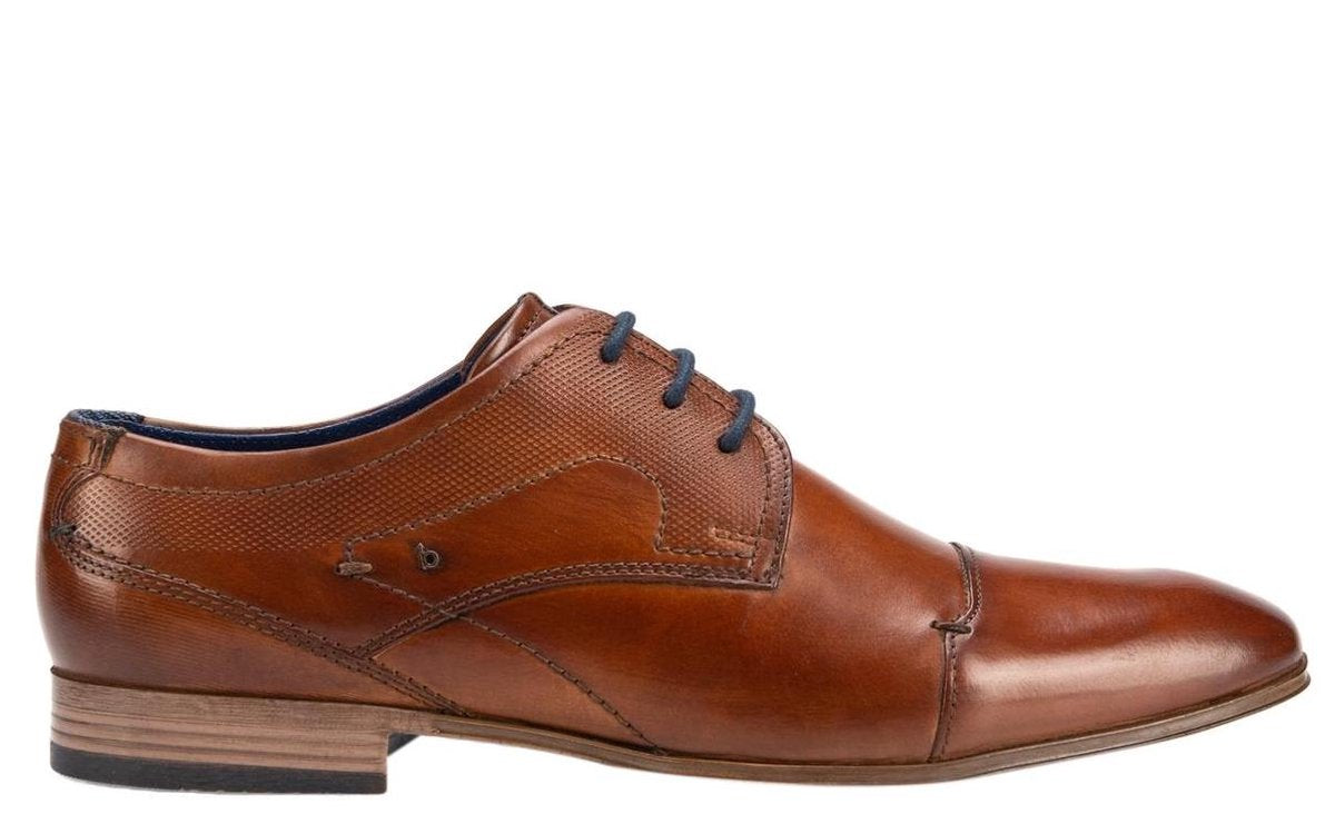 Bugatti Cognac Geklede Veterschoenen Heren 42