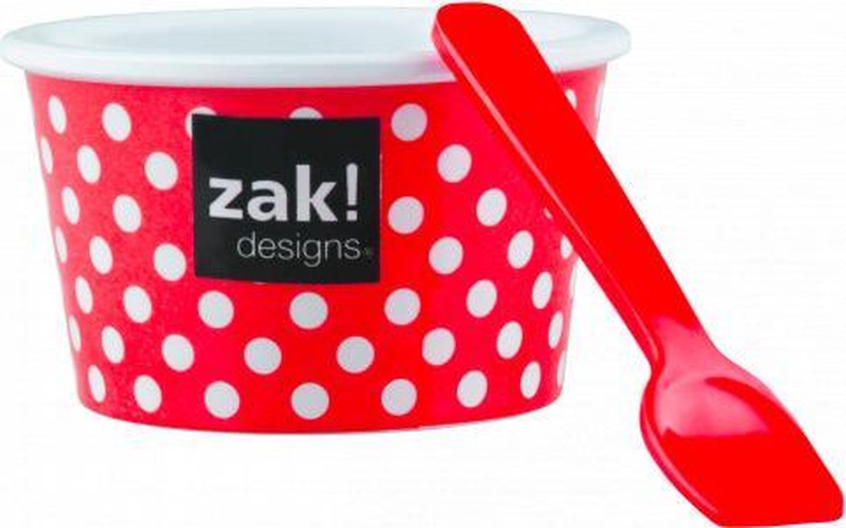 Zak!Designs Dotty Ijsschaaltje - Incl. Lepel - Melamine - Ø 8 x 5