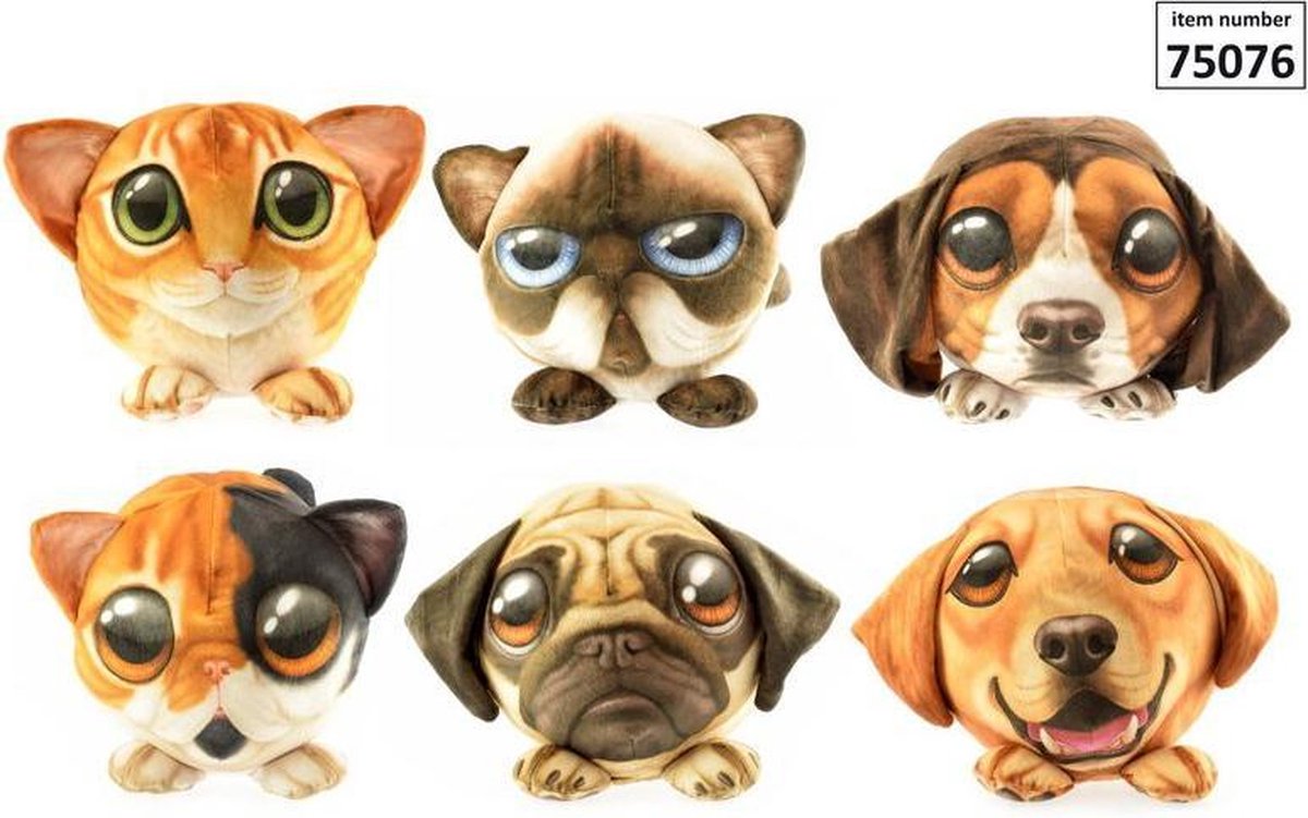 Big Face geprinte dieren XL