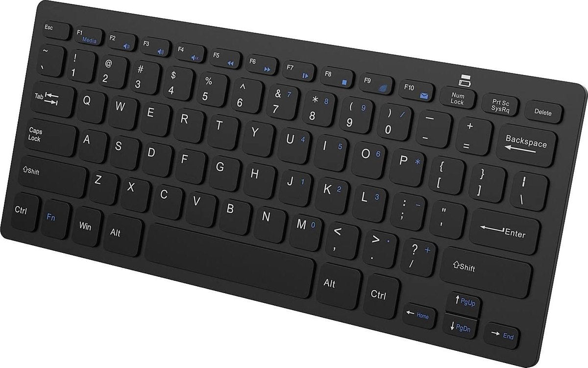Draadloos Toetsenbord Bluetooth Wireless Keyboard Dun Universeel – Zwart