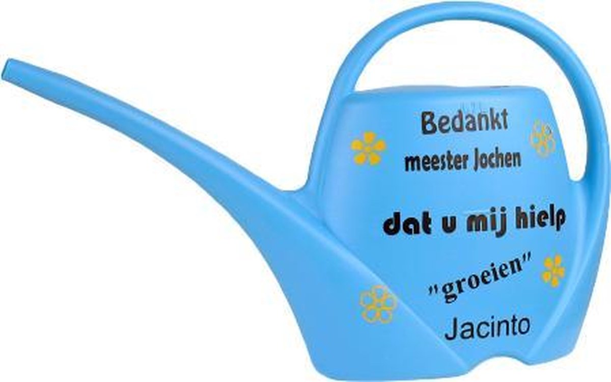 Leuk kado met naam kinder gieter - lichtblauw