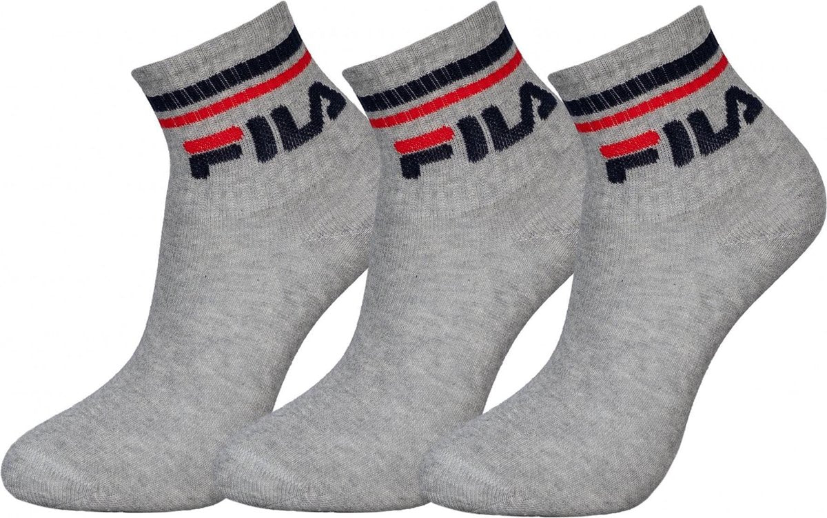Fila - 6-pack Enkel Sokken - Grijs - Maat 35-38