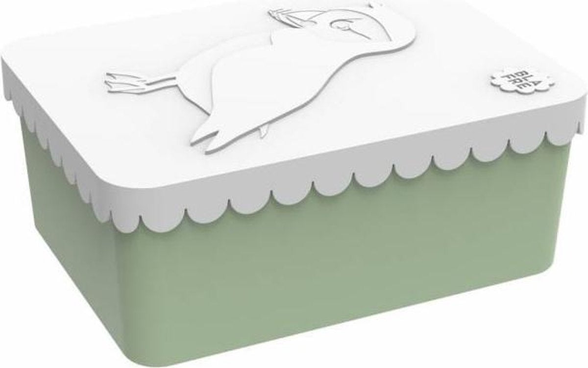 Brooddoos/lunchbox  Vogel wit-groen | Blafre