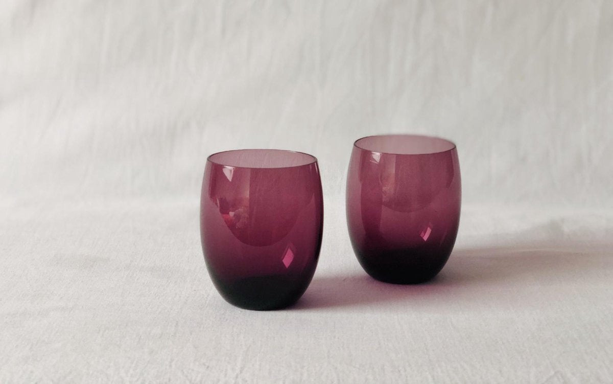 Kristallen Druppel waterglazen / Donker Paars