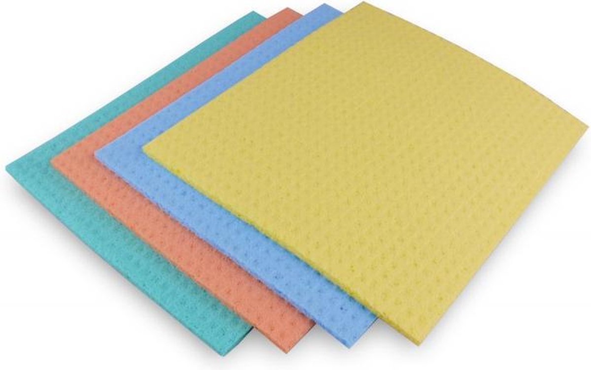 40 stuks sponsdoekjes 4 kleuren mix 20 x 18 cm - Zeer hoog absorptievermogen