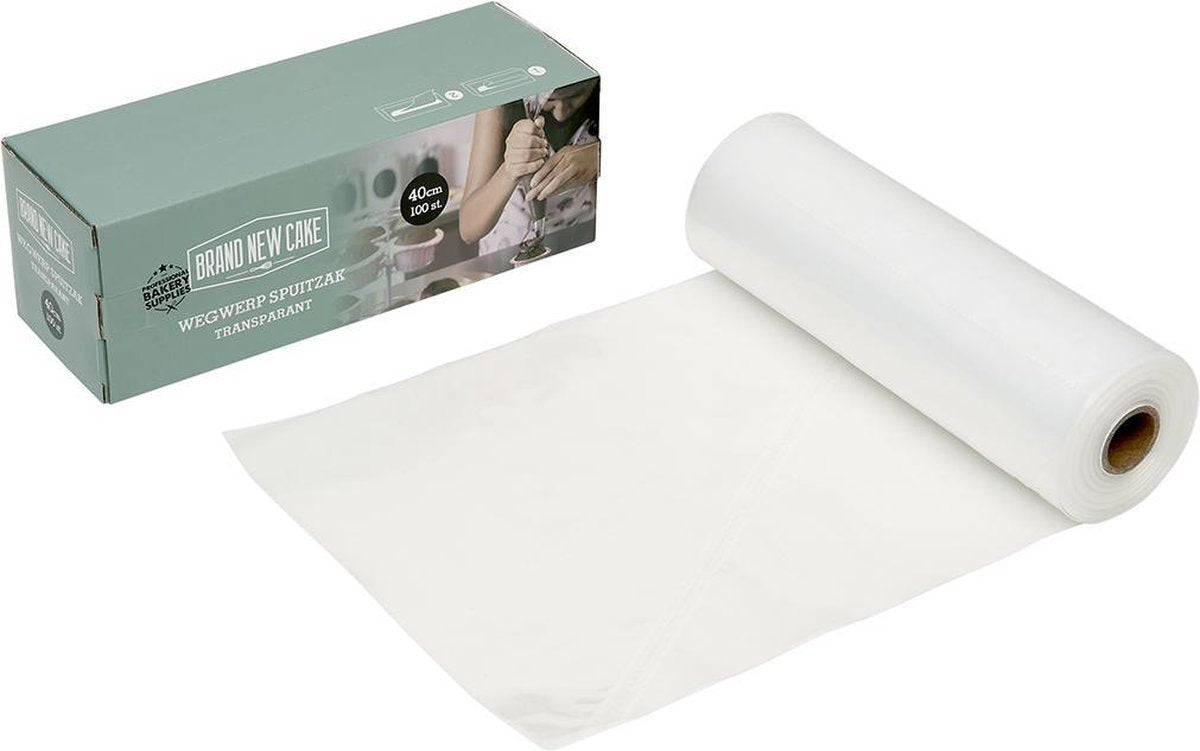 BrandNewCake Wegwerp Spuitzak 40cm Transparant 100 stuks