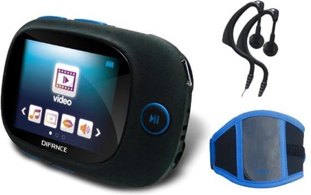 Difrnce MP1861 - Sport MP4 speler - 4 GB - Blauw