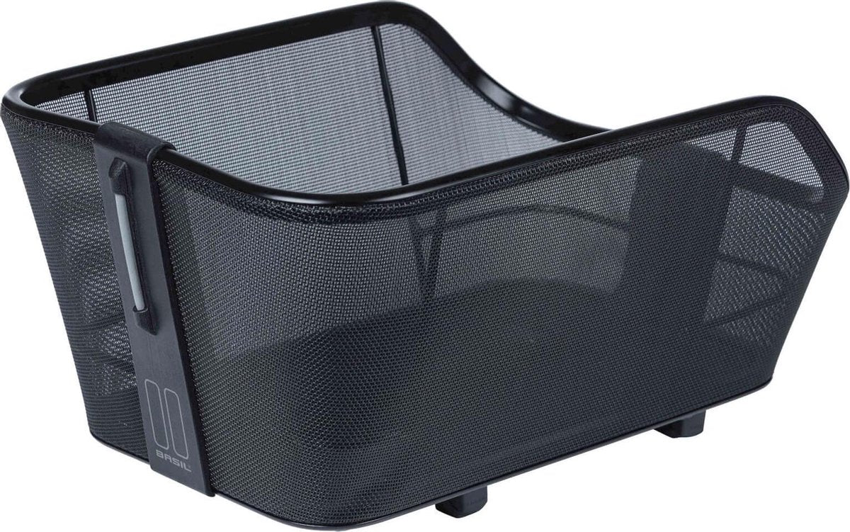 Basil Cento Tech Fiber Fietsmand Nordlicht WSL - Achter - Textonile - Inclusief Bevestigingssysteem - Zwart