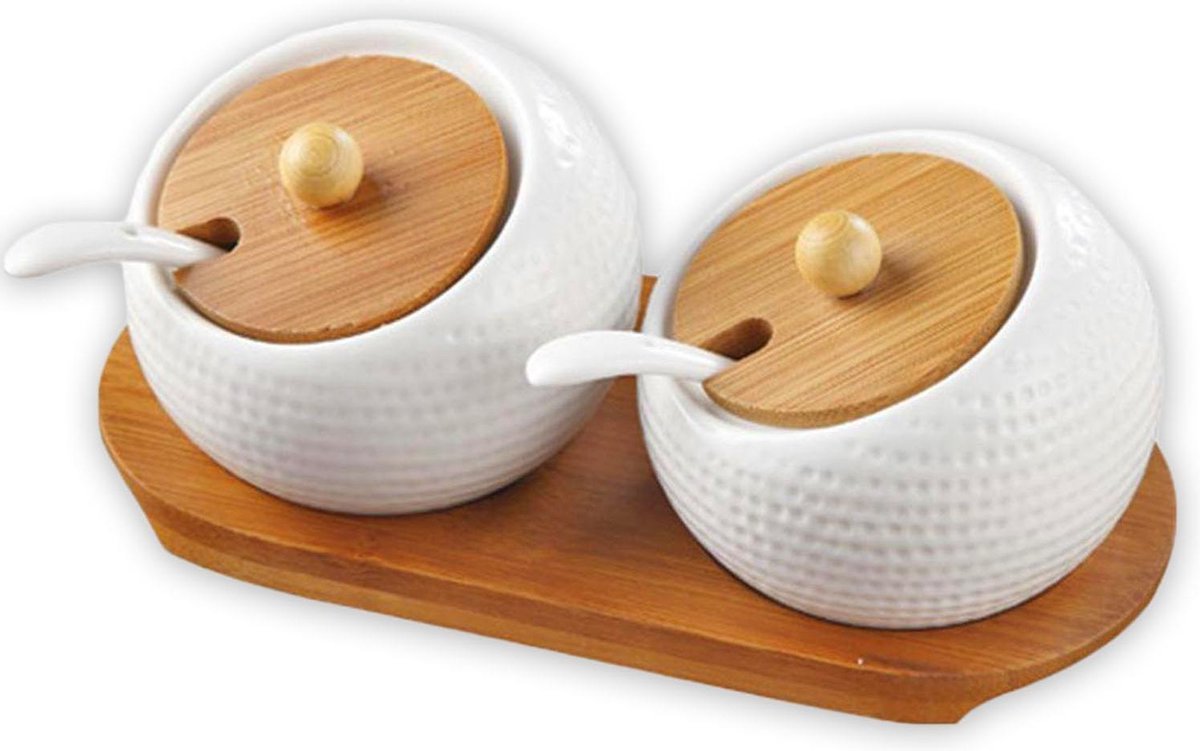 Eyzo Bamboe Kruidenpotjes met Lepel - Set