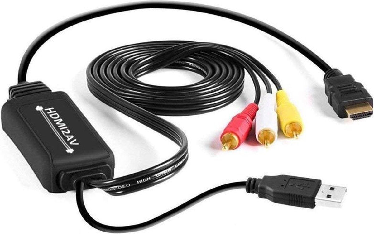 Coretek HDMI naar Tulp Composiet AV kabel / zwart - 1