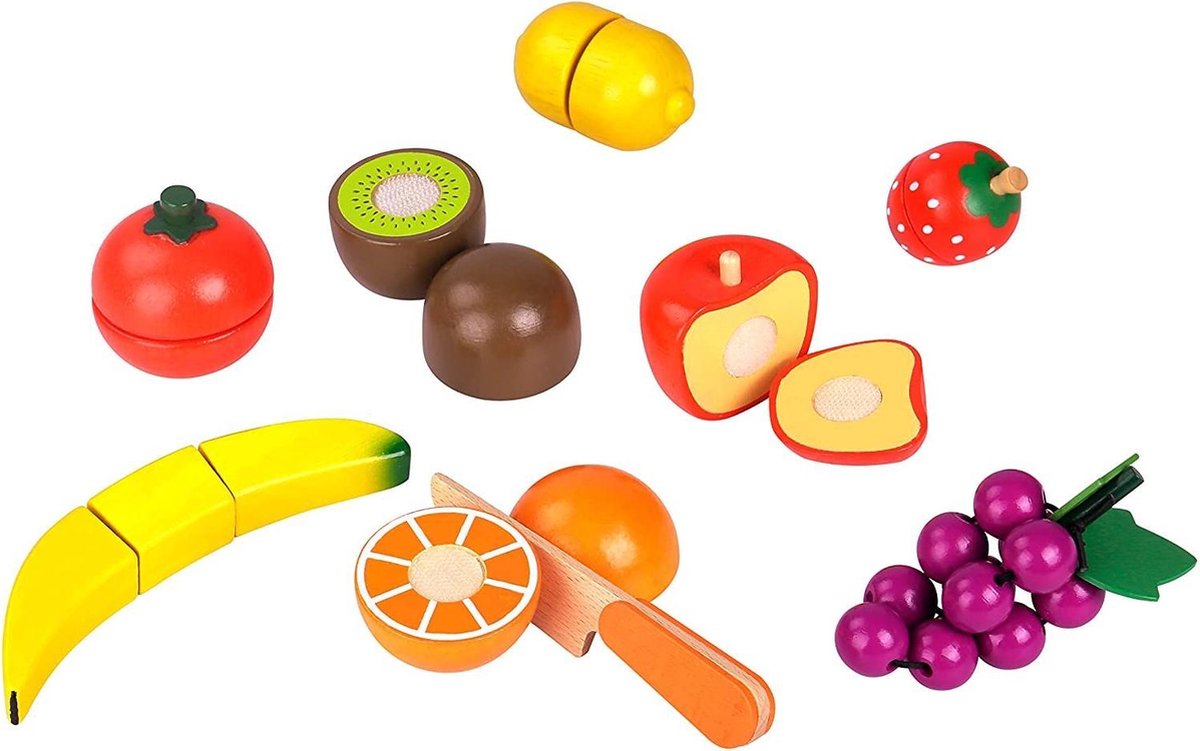 Tooky Toy Speelgoedfruit Junior Hout 17-delig