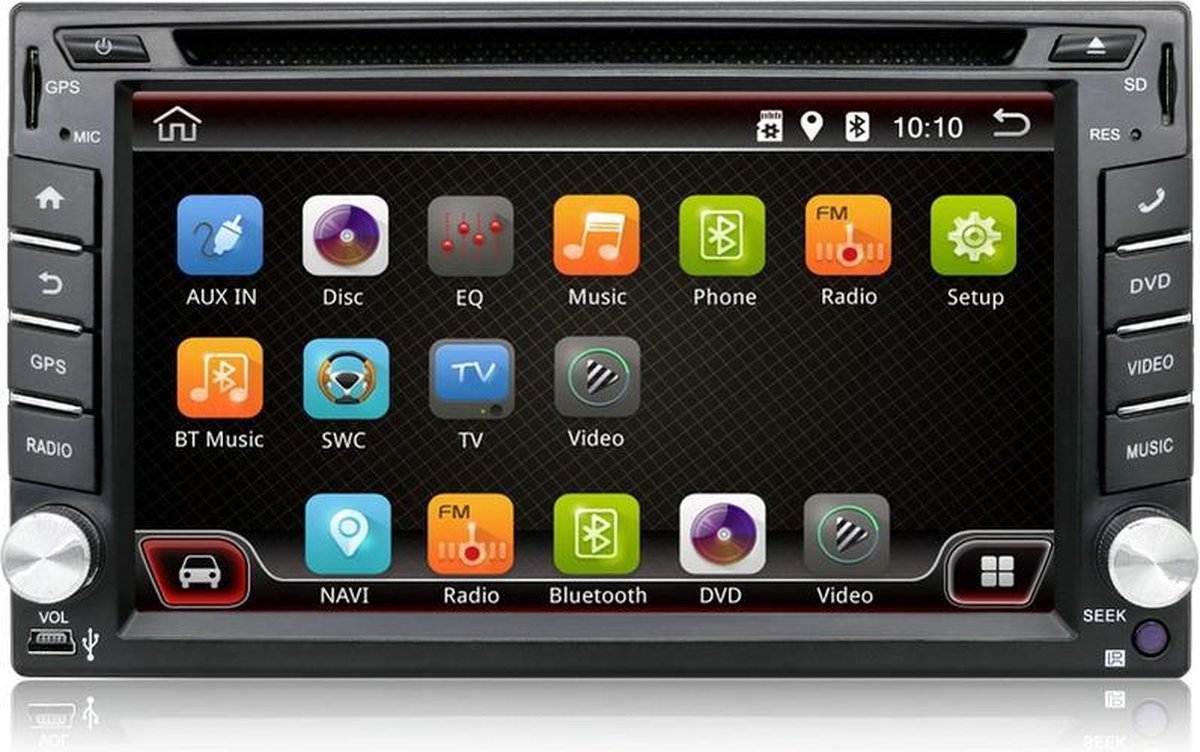 Navigatie radio | Dubbel din universeel | Android 6.0 | 6.2 inch touchscreen | DVD  GPS Wi