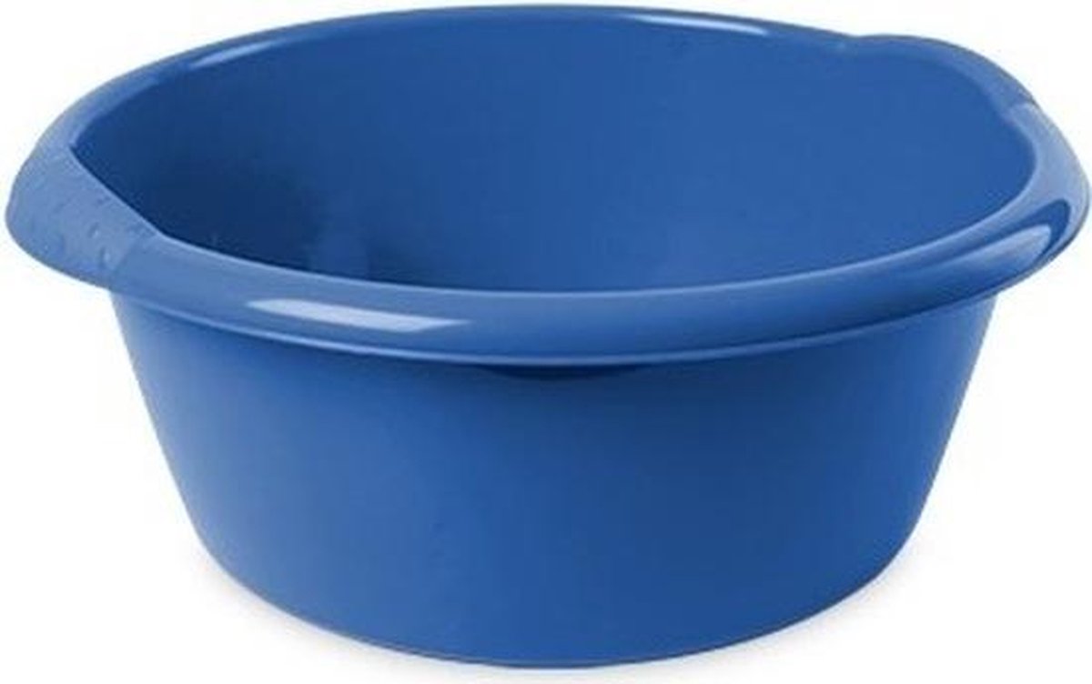 3x Ronde afwasteilen/afwasbakken blauw 6 liter 32 x 12