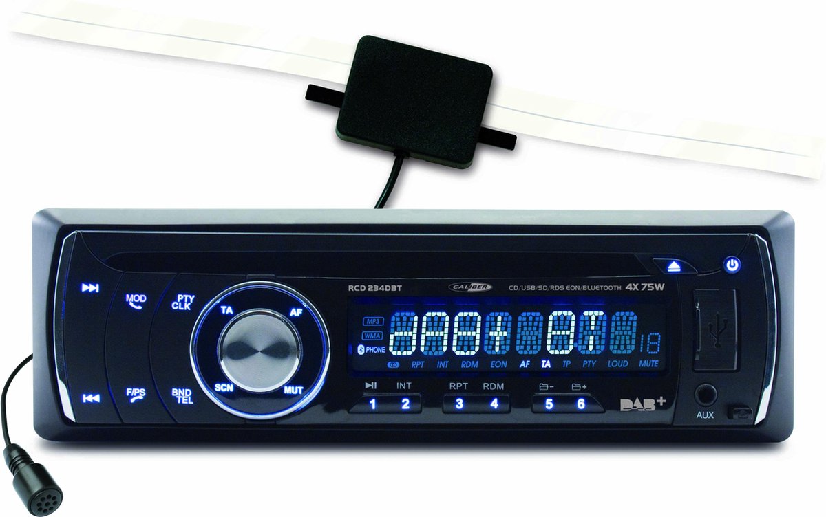 Caliber RCD234DAB-BT - Autoradio met Dab+  - Enkel din - Zwart