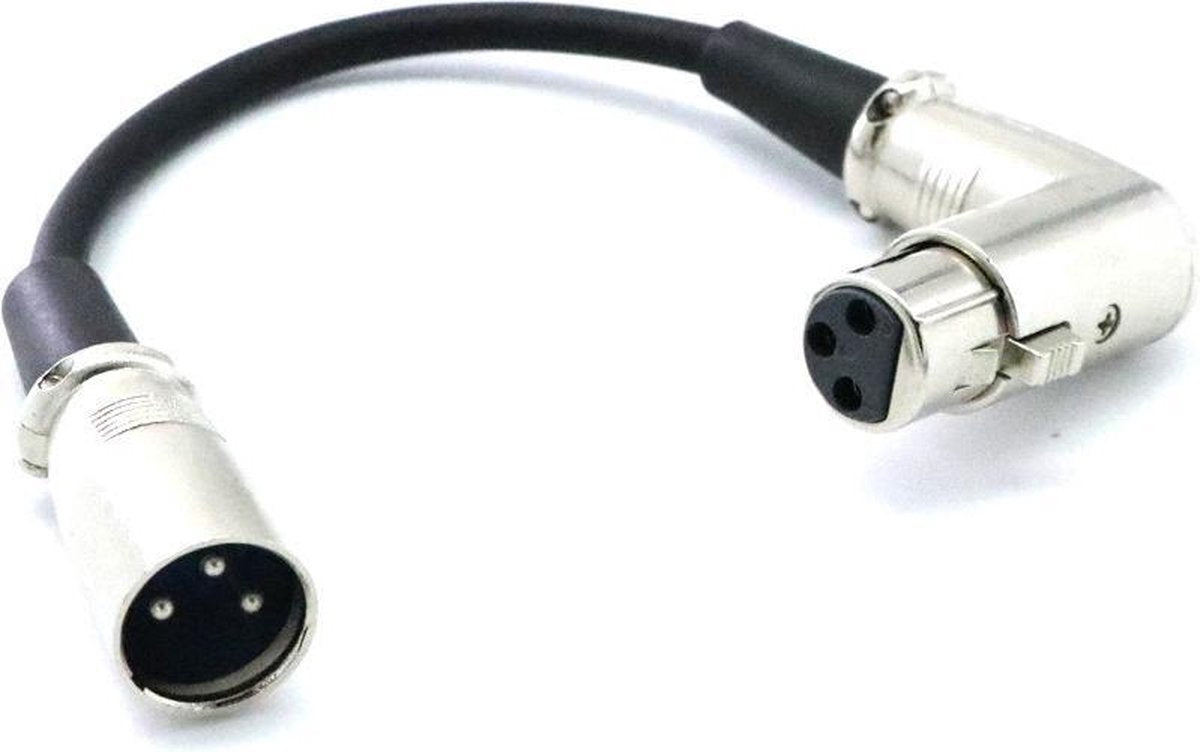 Coretek XLR (m) - XLR (v) haakse audio adapter - 0