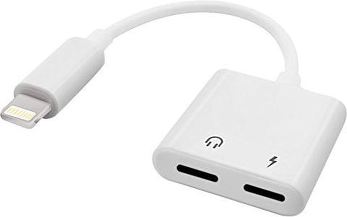 Lightning compatible 2 in 1 splitter audio adapter opladen & audio voor iPhone