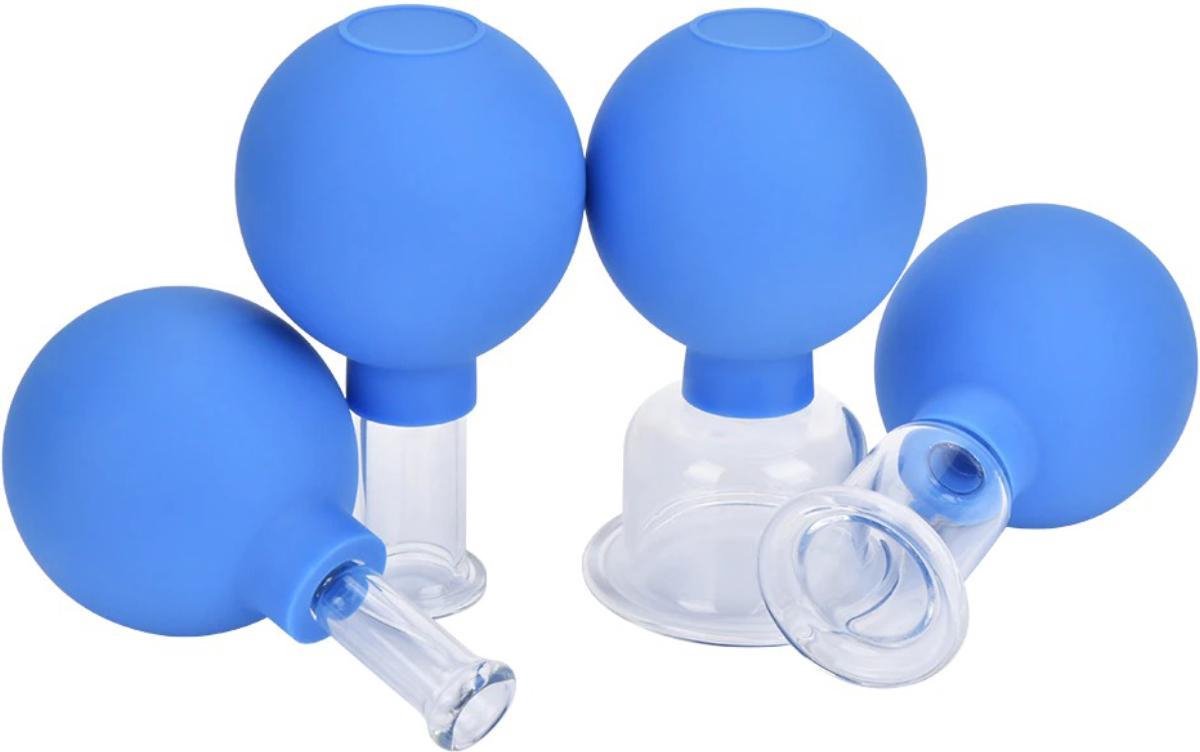 Cupping set massage | Cupping set | Cupping cups | Cupping cellulite | Cupping gezicht | Cupping massage | Glas en PVC | Set van 4 stuks | Able & Borret
