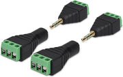 kwmobile Pole balun converter - 3.5 mm - Jack connectoren met schroefbevestiging - 3 Pins adapter - 2 paar
