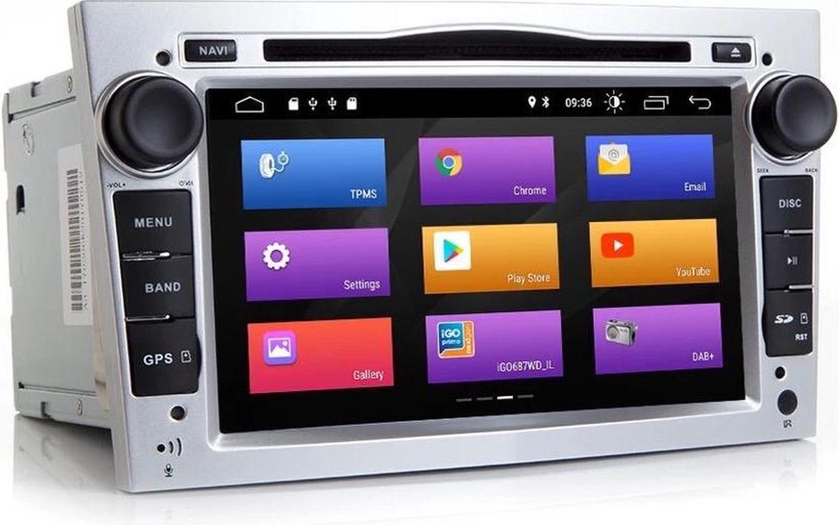 Opel (2002-2014) Android 10.0 navigatie 2GB+16GB  DVD Speler Opel Corsa Astra Vectra Antara Vivaro Combo Meriva Zafira Signum Tigra Twintop ZILVER