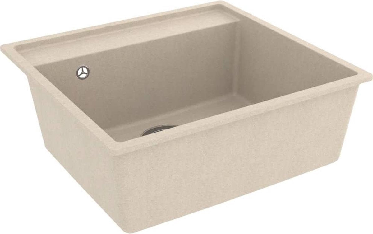 vidaXL Gootsteen met overloopgat graniet beige  VDXL_147063
