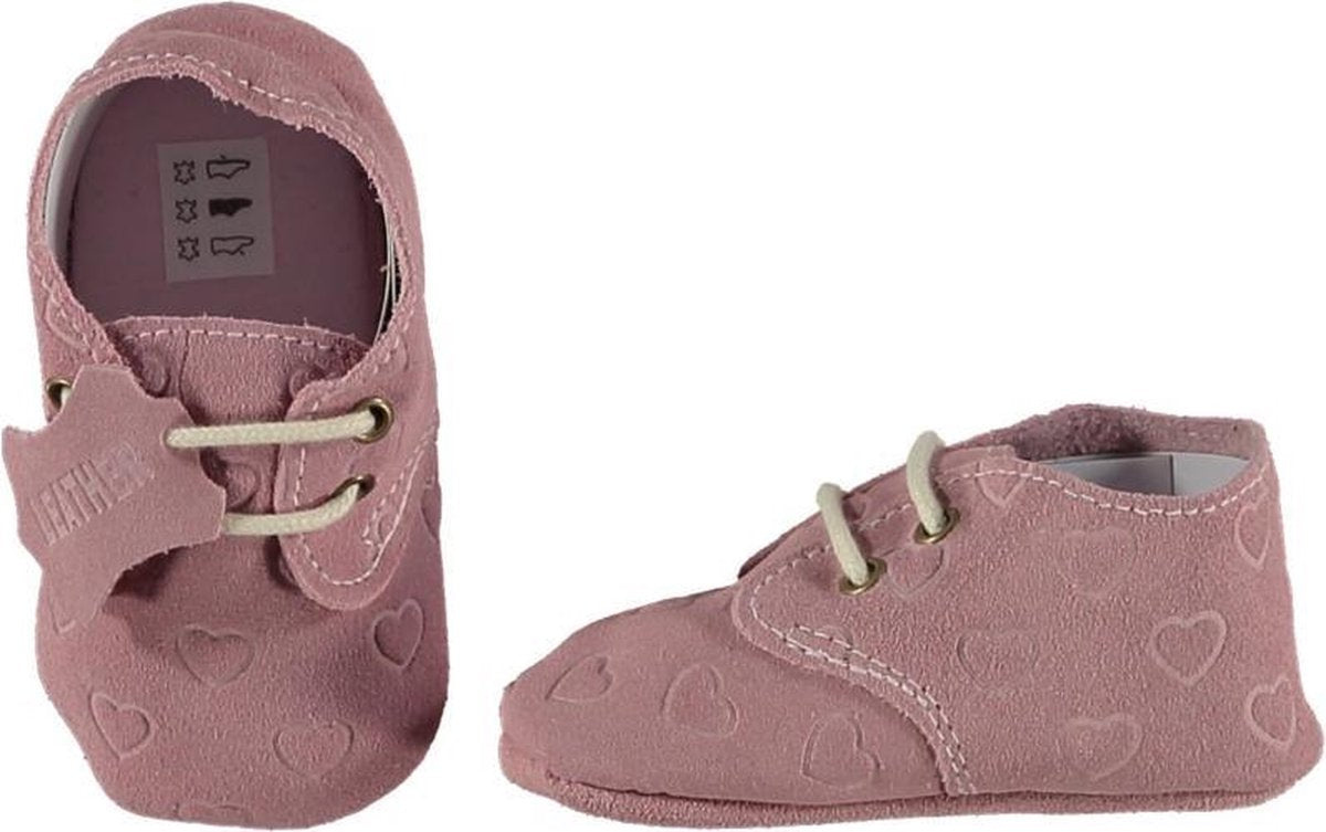 XQ Leren babyschoentjes Pink Hearts