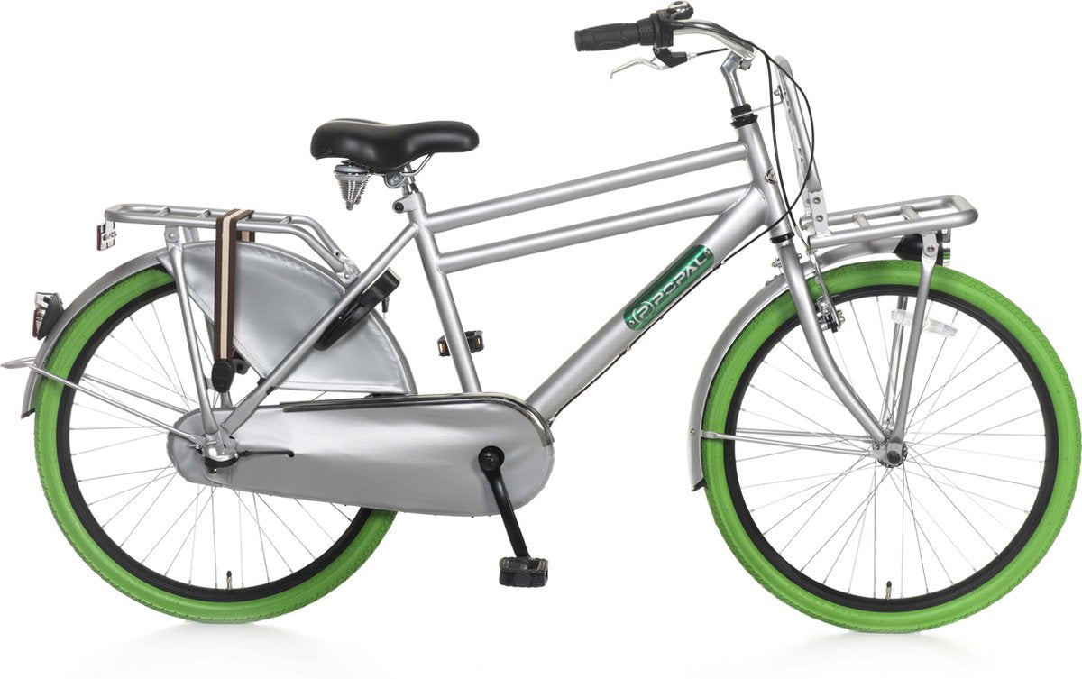 Popal Daily Dutch Basic+ Kinderfiets - 24 inch - 3 versnellingen - Groen/Grijs
