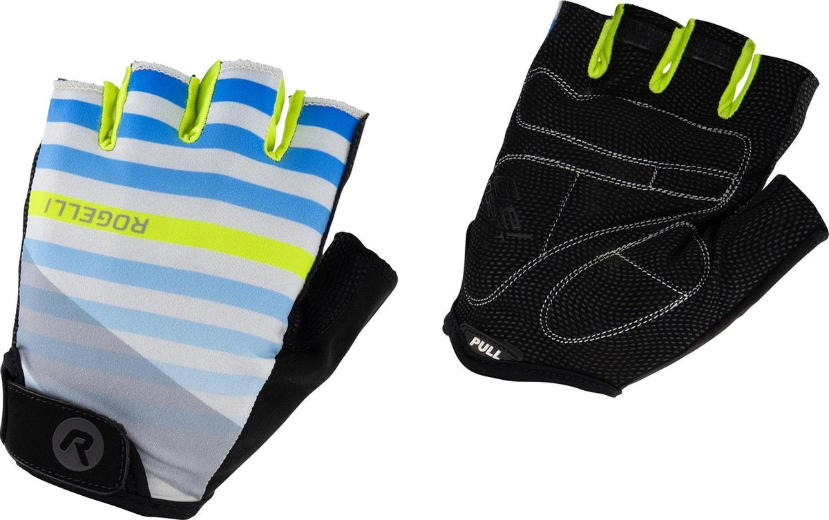 Rogelli Stripe Fietshandschoenen - Mannen - grijs/blauw/geel/zwart