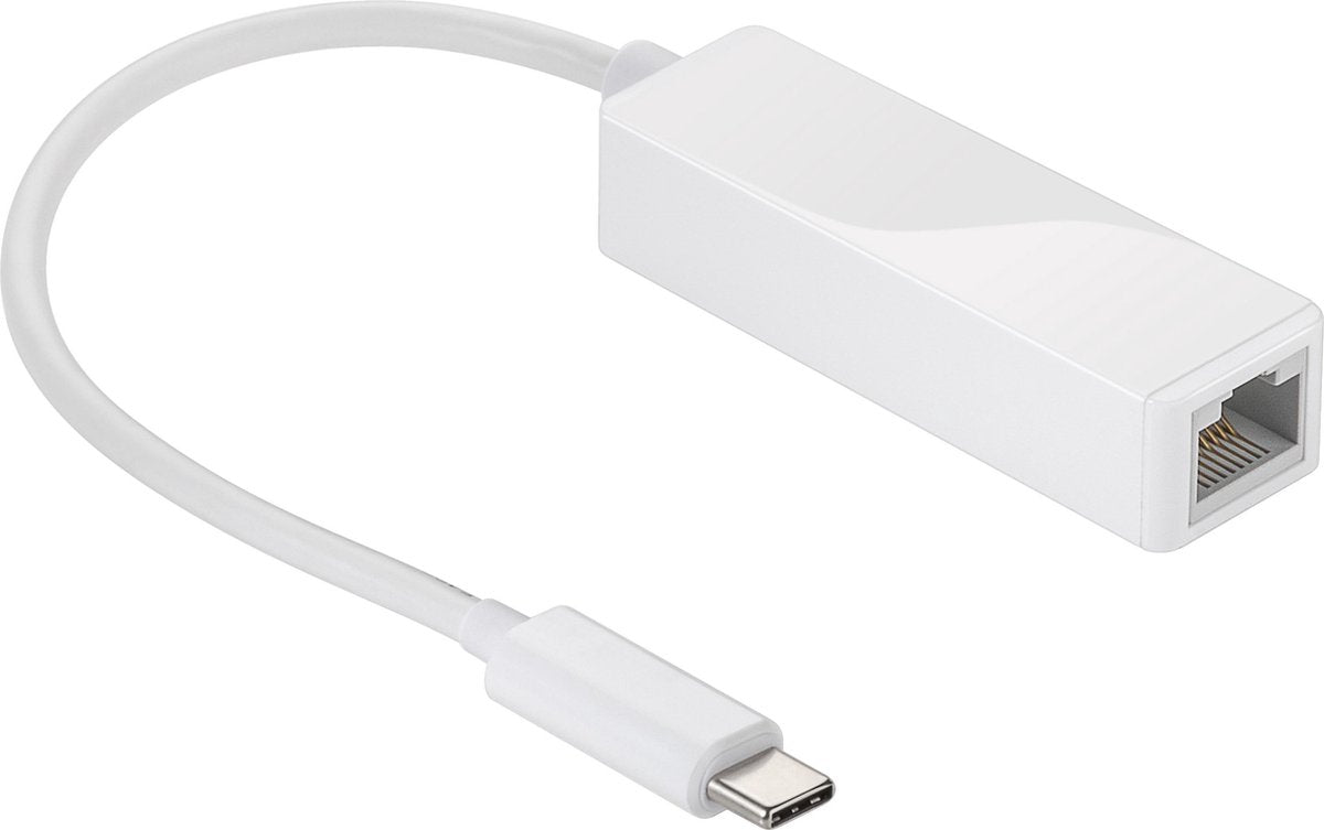 Goobay 66255 tussenstuk voor kabels USB-C RJ-45 Wit