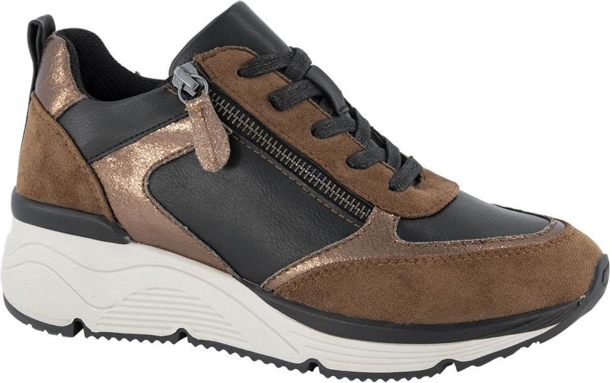 Graceland Dames Bruine chunky sneaker sierrits - Maat 37