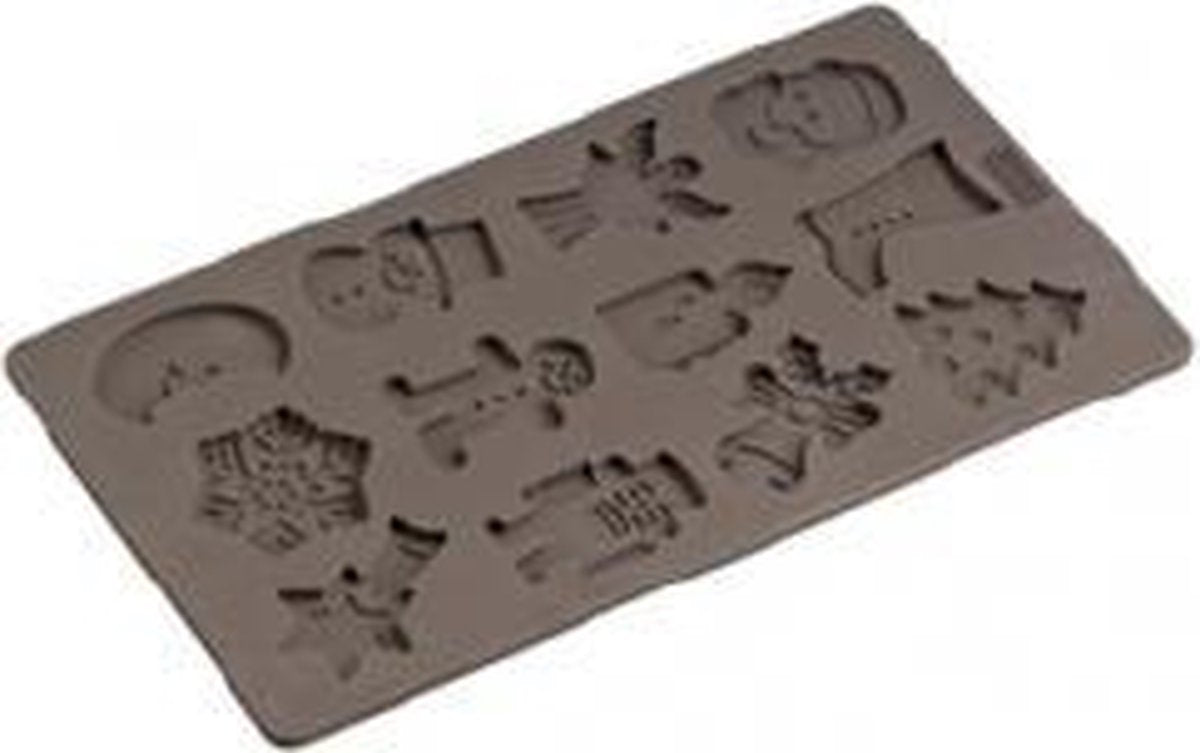 Lurch - Flexiform - Bakvorm - Voor 12 koekjes - Winter thema - Silicone - 17x30cm
