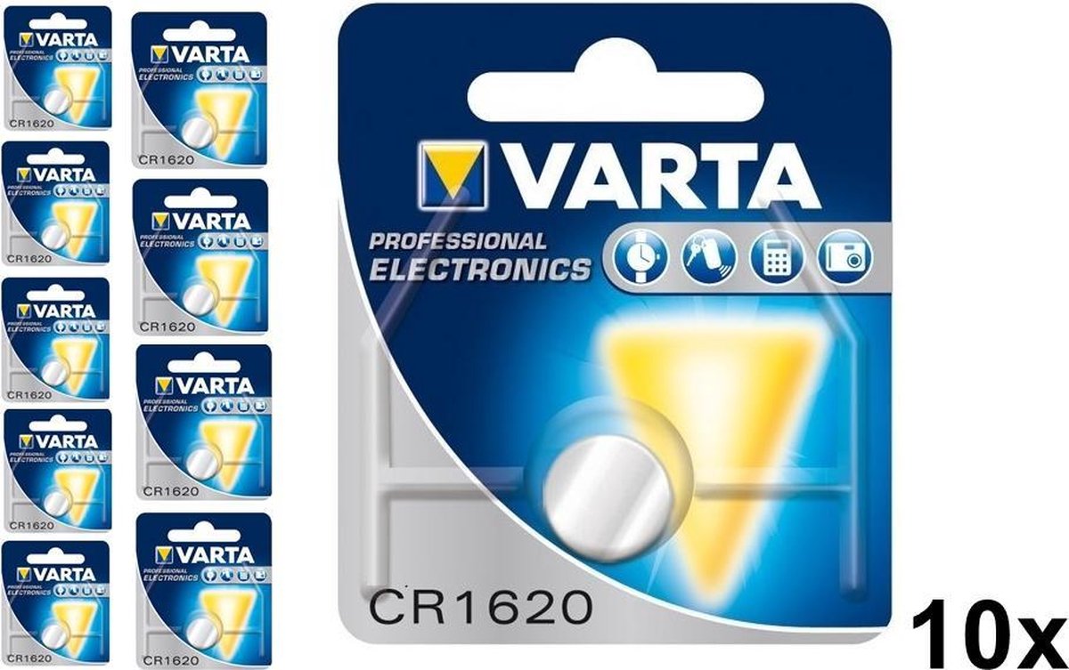 Varta Professional Electronics CR1620 6620 70mAh 3V knoopcelbatterij - 10 stuks