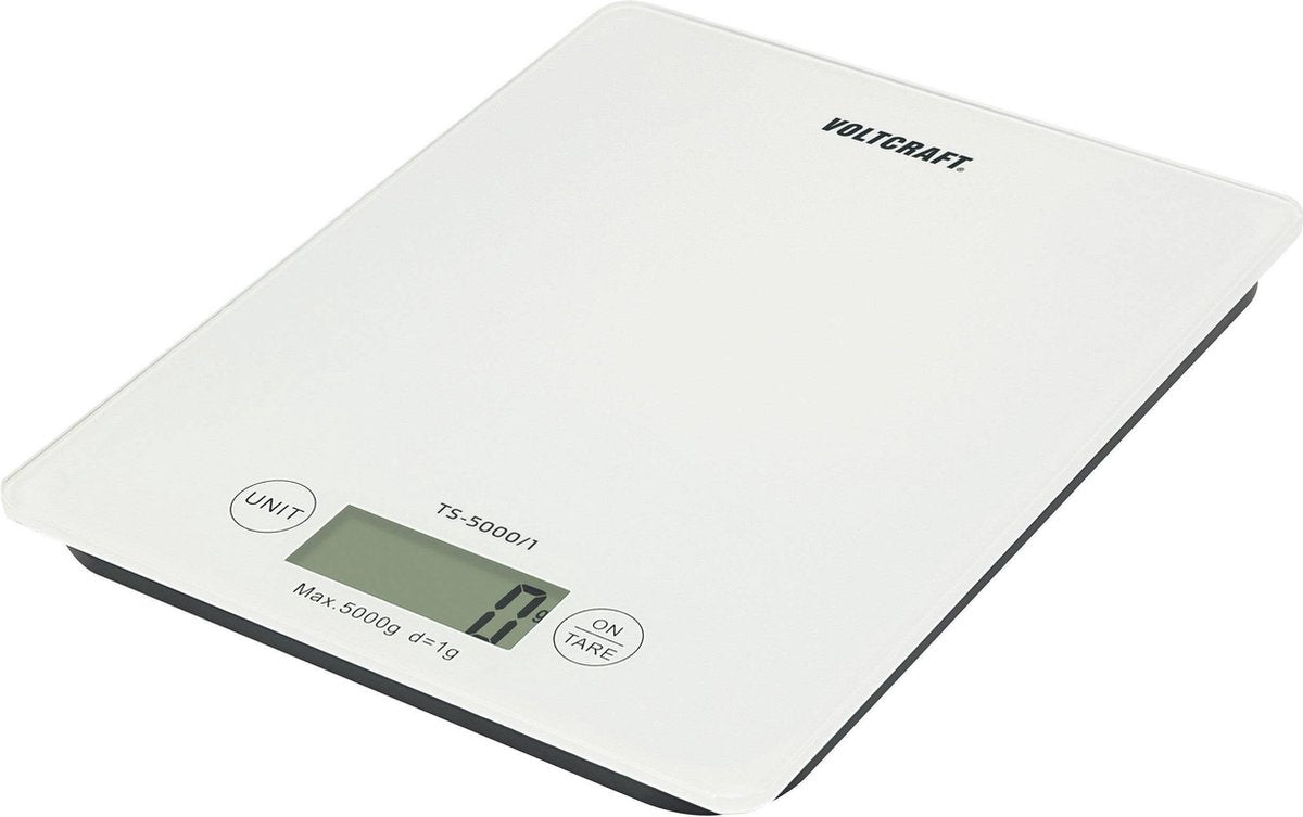 VOLTCRAFT TS-5000/1 Brievenweegschaal Weegbereik (max.): 5 kg Resolutie: 1 g werkt op batterijen Wit