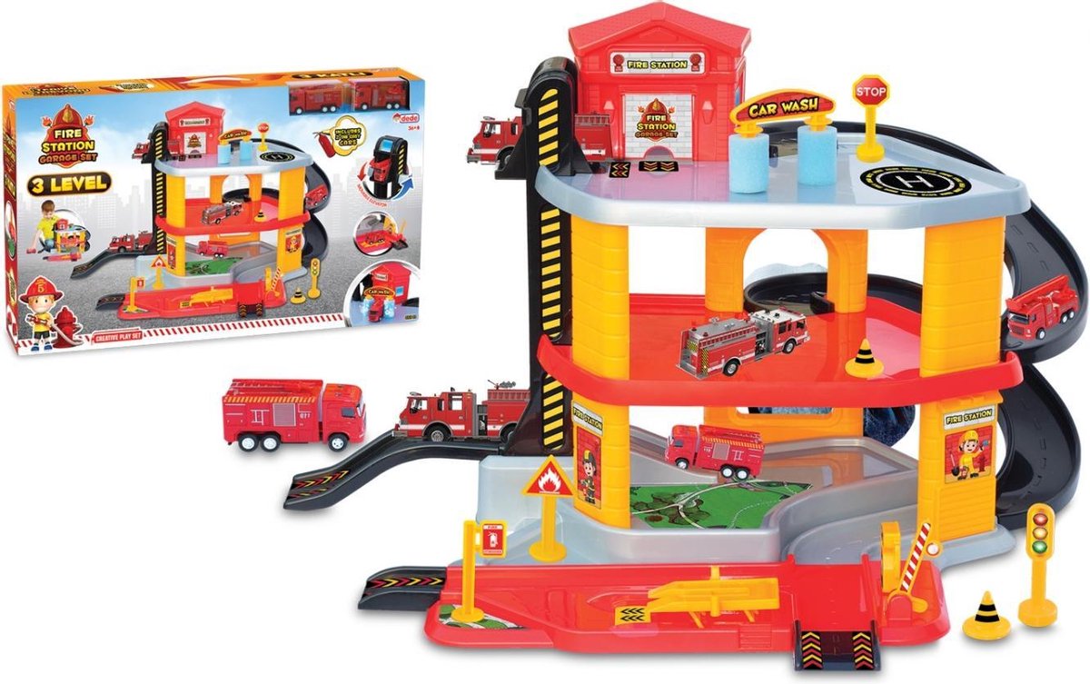 Brandweerkazerne Garage Set - 3 Verdiepingen