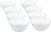 10x Glazen keuken schaaltjes/kommetjes Pompei 10 cm/200 ml - Schaaltjes/kommetjes van glas