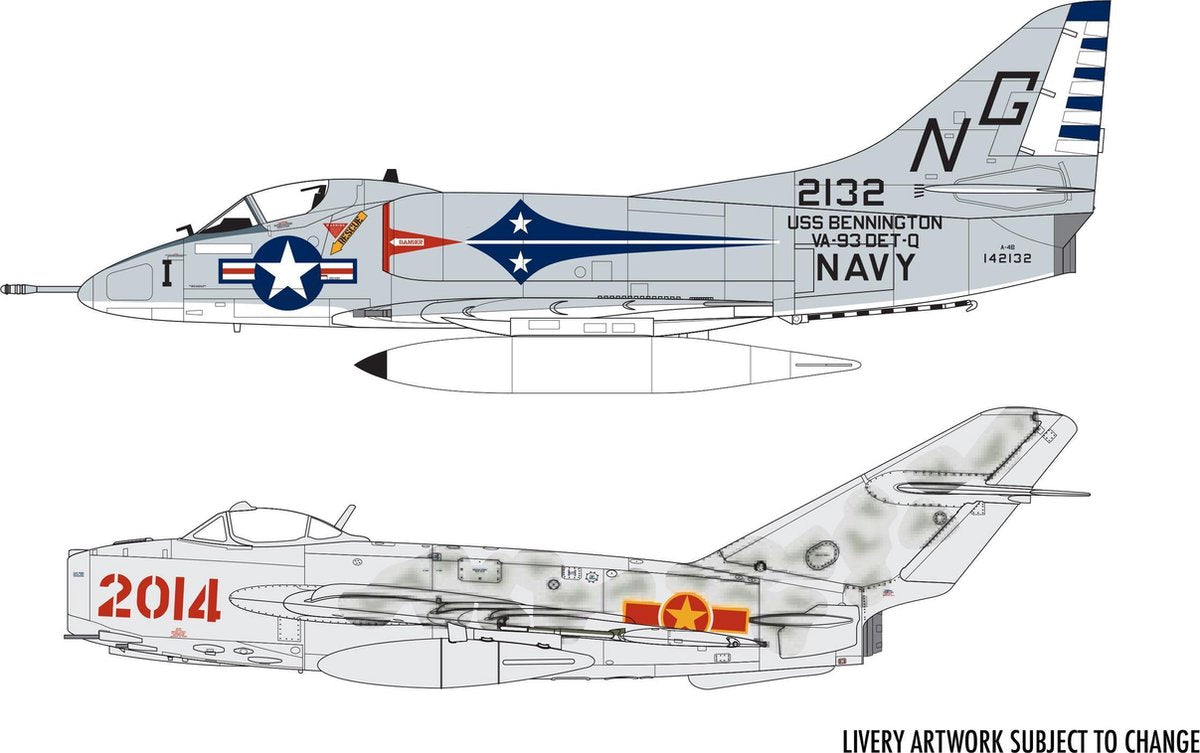 Airfix-mig 17f Fresco Douglas A-4b Skyhawk Dogfight  (6/20) * (Af50185)