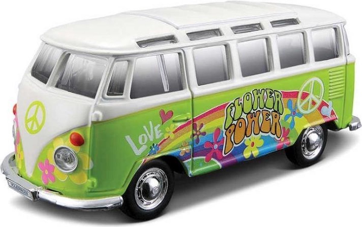 Maisto VW T1 SAMBA HIPPIE LINE groen/wit schaalmodel 1:24
