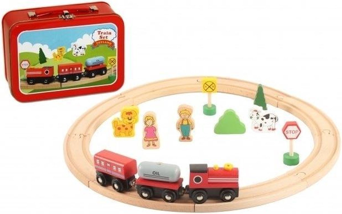 Toyland- kindertreinset- in speelkoffer