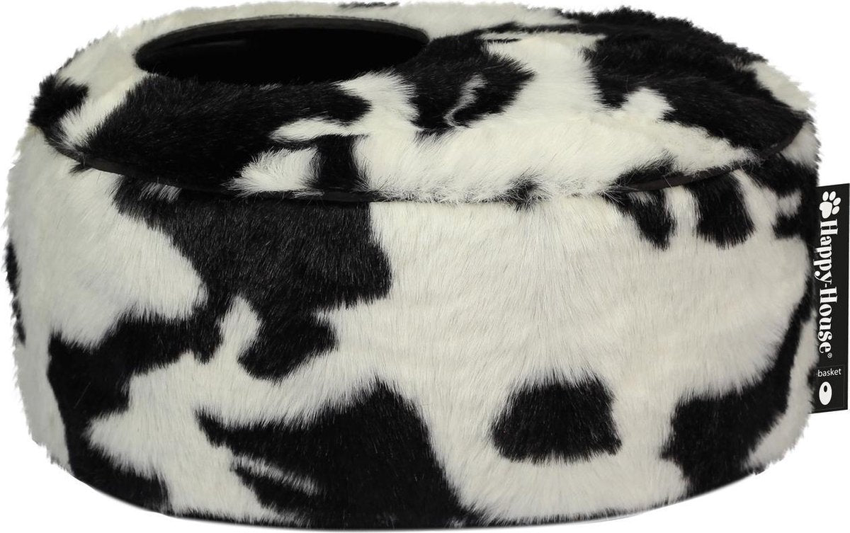 Happy-House Mand Ovaal O-Collectie 40x30x20 cm Zwart Wit Small