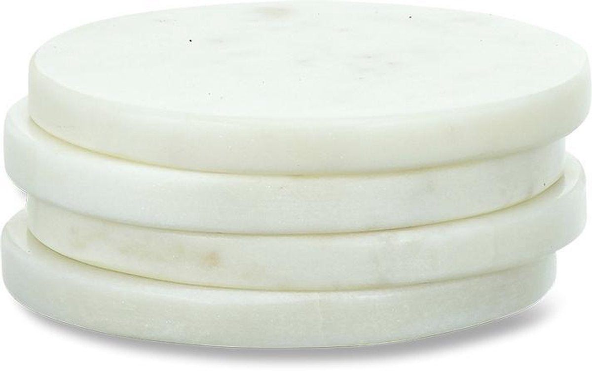 Nkuku Esa marmeren onderzetters – Wit - S4