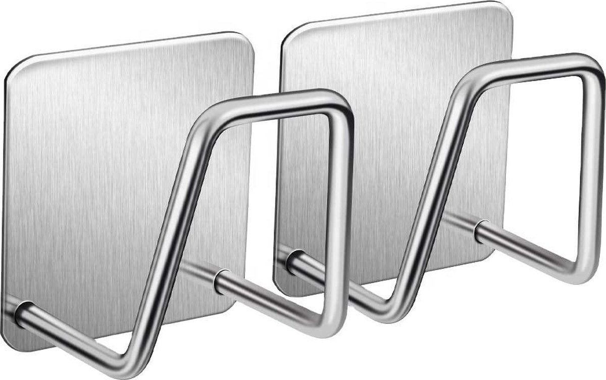 2x Sponshouder – Aanrecht organiser – Gootsteen organizer – Vaatdoekhouder – Zelfklevend