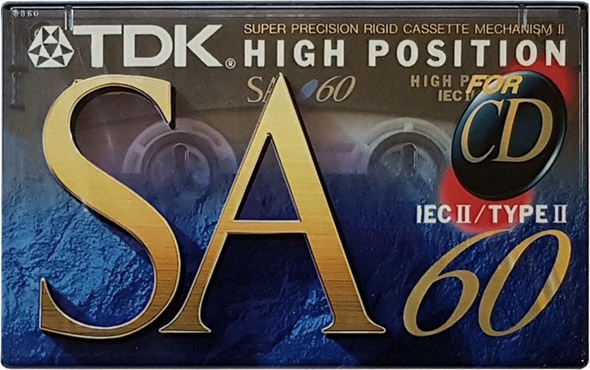 TDK SA60 Type II High Position Sealed Blanco Cassettebandje