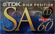 TDK SA60 Type II High Position Sealed Blanco Cassettebandje